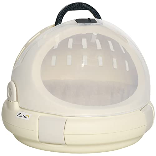 PawHut Maison Chat Tragbarer Katzenhütte mit Griff, Transporttasche, abschließbar, inkl. abnehmbarem Kissen, Durchmesser 41 x 35,2 cm, Polypropylen, Beige PawHut Maison Chat Tragbarer Katzenhütte mit Griff, Transporttasche, abschließbar, inkl. abnehmbarem Kissen, Durchmesser 41 x 35,2 cm, Polypropylen, Beige von PawHut