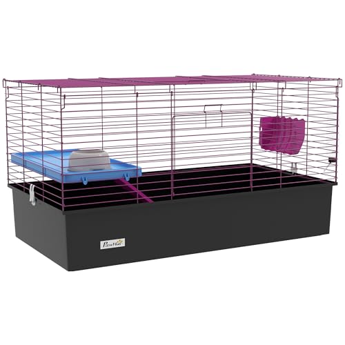PawHut Meerschweinchenkäfig Chinchillas Kaninchen Kleintierkäfig mit Rampe, Schale, Wasserflasche, 99 x 52 x 53 cm, Schwarz PawHut Meerschweinchenkäfig Chinchillas Kaninchen Kleintierkäfig mit Rampe, Schale, Wasserflasche, 99 x 52 x 53 cm, Schwarz von PawHut