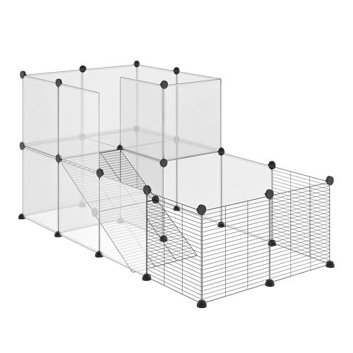 PawHut Modulares Kleintiergehege mit Paneelen und Zubehör, Stahl und PP Innenkäfig für Nager, für Meerschweinchen, Kaninchen, Chinchillas, 140x70x70 cm, Schwarz PawHut Modulares Kleintiergehege mit Paneelen und Zubehör, Stahl und PP Innenkäfig für Nager, für Meerschweinchen, Kaninchen, Chinchillas, 140x70x70 cm, Schwarz von PawHut