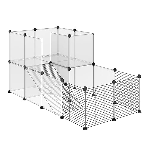 PawHut Modulares Kleintiergehege mit Paneelen und Zubehör, Stahl und PP Innenkäfig für Nager, für Meerschweinchen, Kaninchen, Chinchillas, 140x70x70 cm, Schwarz PawHut Modulares Kleintiergehege mit Paneelen und Zubehör, Stahl und PP Innenkäfig für Nager, für Meerschweinchen, Kaninchen, Chinchillas, 140x70x70 cm, Schwarz von PawHut