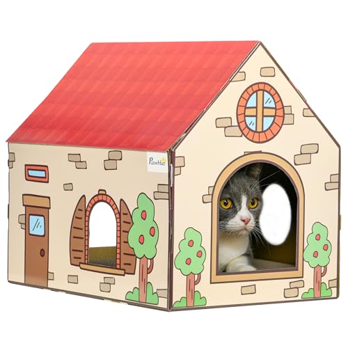 PawHut Papp-Katzenhaus mit Kratzbaum, Katzenminze, recycelbarer Kratzbaum aus Wellpappe für Wohnungskatzen, Kratzbrett für Katzen, 42 x 30 x 37cm PawHut Papp-Katzenhaus mit Kratzbaum, Katzenminze, recycelbarer Kratzbaum aus Wellpappe für Wohnungskatzen, Kratzbrett für Katzen, 42 x 30 x 37cm von PawHut