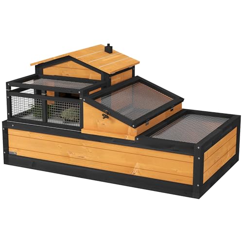 PawHut Schildkrötenhaus aus Holz, Schildkrötengehege mit Zwei Ebenen, aufklappbarem Oberseite, Balkon, Reptilienkäfig Outdoor für Kleintiere 112 x 65 x 60 cm, Gelb PawHut Schildkrötenhaus aus Holz, Schildkrötengehege mit Zwei Ebenen, aufklappbarem Oberseite, Balkon, Reptilienkäfig Outdoor für Kleintiere 112 x 65 x 60 cm, Gelb von PawHut