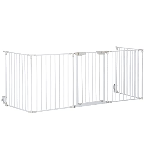 PawHut Sicherheitsgitter, Laufstall für Hunde, modular, faltbar, integrierte Tür, 300 l, max. 74,5 cm, Metall, Polypropylen, Weiß PawHut Sicherheitsgitter, Laufstall für Hunde, modular, faltbar, integrierte Tür, 300 l, max. 74,5 cm, Metall, Polypropylen, Weiß von PawHut
