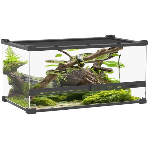 PawHut Terrarium für Reptilien Glasterrarium 34L Reptil Fütterungsbox mit Frontbelüftung, ausbruchsicherer Drehverschluss für Amphibien Spinne Schwarz 50 x 30 x 25 cm PawHut Terrarium für Reptilien Glasterrarium 34L Reptil Fütterungsbox mit Frontbelüftung, ausbruchsicherer Drehverschluss für Amphibien Spinne Schwarz 50 x 30 x 25 cm von PawHut