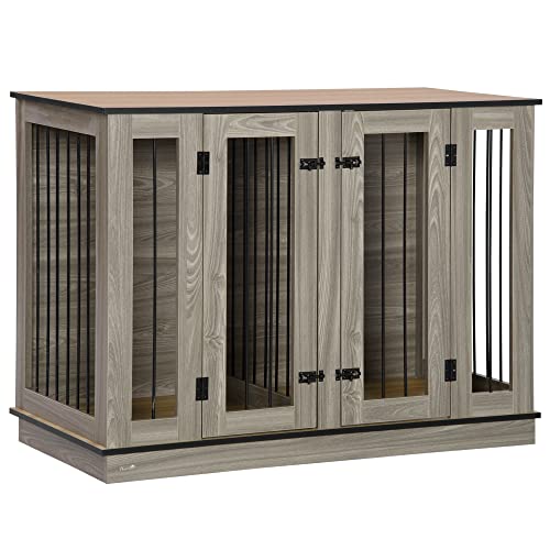 PawHut Tierkäfig Hundehütte mit herausnehmbarem Trennwand Hundebox Hundekäfig Haustierkäfig innen Dunkelwalnuss+Eiche 120 x 60 x 88,5 cm PawHut Tierkäfig Hundehütte mit herausnehmbarem Trennwand Hundebox Hundekäfig Haustierkäfig innen Dunkelwalnuss+Eiche 120 x 60 x 88,5 cm von PawHut