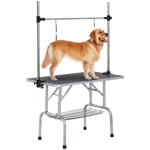 PawHut Trimmtisch Tierpflegetisch Schertisch Pflegetisch mit Unterkorb für Hunde höhenverstellbar klappbar Edelstahl Metall Schwarz 107 x 60 x 170 cm PawHut Trimmtisch Tierpflegetisch Schertisch Pflegetisch mit Unterkorb für Hunde höhenverstellbar klappbar Edelstahl Metall Schwarz 107 x 60 x 170 cm von PawHut