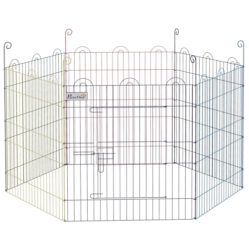 PawHut Welpenauslauf für Haustiere, 6 Stücke Welpenzaun, Laufstall, Freilaufgehege, Metall, Bunt, Ø120 x H60 cm PawHut Welpenauslauf für Haustiere, 6 Stücke Welpenzaun, Laufstall, Freilaufgehege, Metall, Bunt, Ø120 x H60 cm von PawHut