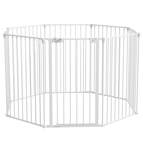 PawHut Welpenauslauf klappbar Absperrgitter Hunde, 90 cm Hoch, Freilaufgehege mit 8 Platten, Freistehendes Hundegitter mit Tür, Flexible Kaminschutzgitter für Hunde, Stahl, Weiß PawHut Welpenauslauf klappbar Absperrgitter Hunde, 90 cm Hoch, Freilaufgehege mit 8 Platten, Freistehendes Hundegitter mit Tür, Flexible Kaminschutzgitter für Hunde, Stahl, Weiß von PawHut