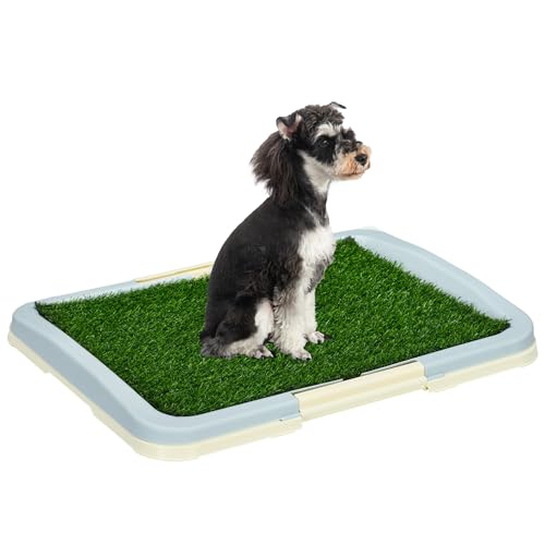 PawHut Welpentoilette Hundetoilette für kleine Hunde, Trainingsrasen für Welpen, drinnen Welpenklo für zuhause, Kunstgras Hunde WC für Balkon Indoor 63x48,5cm Blau PawHut Welpentoilette Hundetoilette für kleine Hunde, Trainingsrasen für Welpen, drinnen Welpenklo für zuhause, Kunstgras Hunde WC für Balkon Indoor 63x48,5cm Blau von PawHut