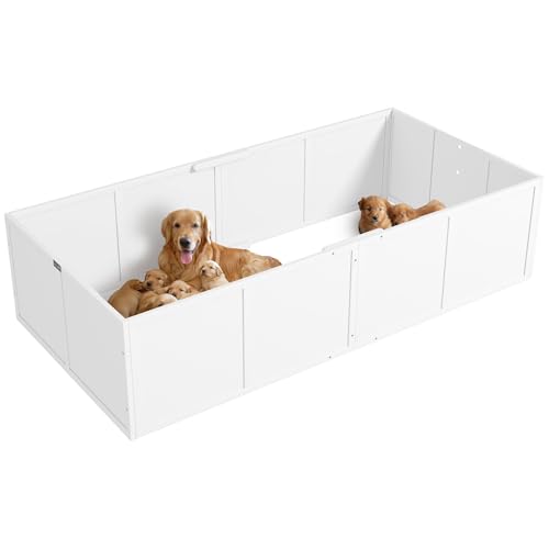 PawHut Wurfkiste für Welpen, rutschfest Welpen-Wurfbox, Welpenlaufstall mit verstellbar Tür, Hundelaufstall, Welpenauslauf für kleine bis große Hunde, 196x96x48 cm, Weiß PawHut Wurfkiste für Welpen, rutschfest Welpen-Wurfbox, Welpenlaufstall mit verstellbar Tür, Hundelaufstall, Welpenauslauf für kleine bis große Hunde, 196x96x48 cm, Weiß von PawHut