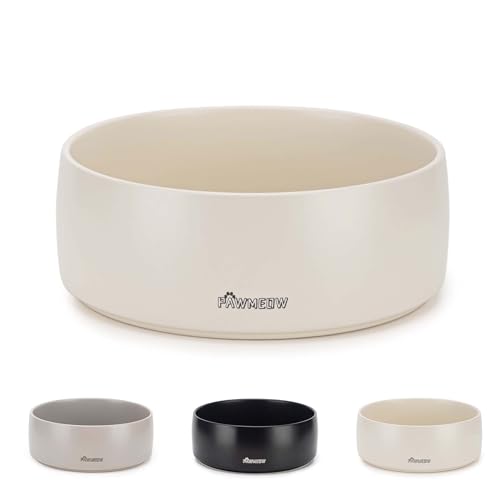PawMeow Keramik-Hundenapf, 14 cm, für kleine und mittelgroße Hunde, auslaufsicher, strapazierfähig, modern, 473 ml, Beige PawMeow Keramik-Hundenapf, 14 cm, für kleine und mittelgroße Hunde, auslaufsicher, strapazierfähig, modern, 473 ml, Beige von PawMeow