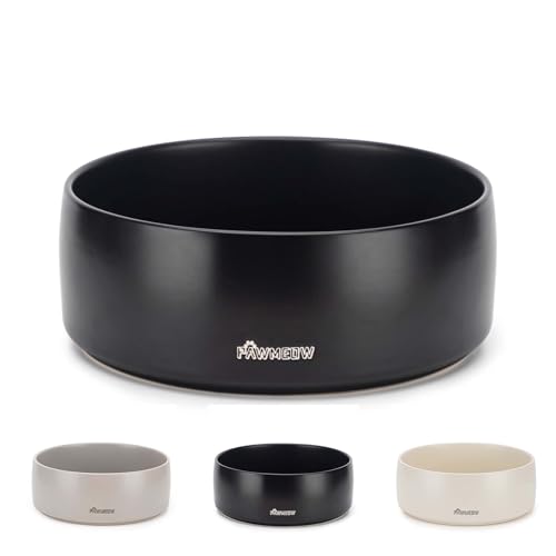 PawMeow Keramik-Hundenapf, 14 cm, für kleine und mittelgroße Hunde, auslaufsicher, strapazierfähig, modern, 473 ml, Schwarz PawMeow Keramik-Hundenapf, 14 cm, für kleine und mittelgroße Hunde, auslaufsicher, strapazierfähig, modern, 473 ml, Schwarz von PawMeow