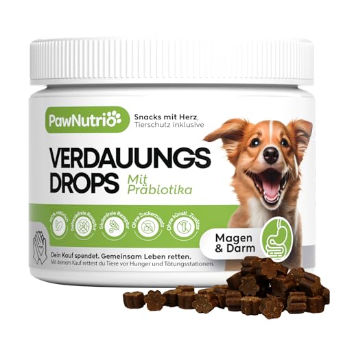 PawNutrio® - Präbiotika Hund | Verdauungs-Snacks für Hunde mit Präbiotika | 100% natürliche Inhaltsstoffe | getreidefrei und ohne Zuckerzusatz | bei Durchfall und Sodbrennen (300g) von PawNutrio
