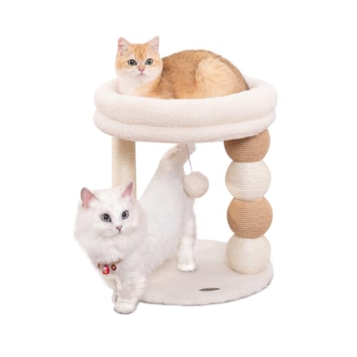 PawPalace Kratzbaum, rund, Plüsch, 43,2 cm, Sisalball-Säule von PawPalace