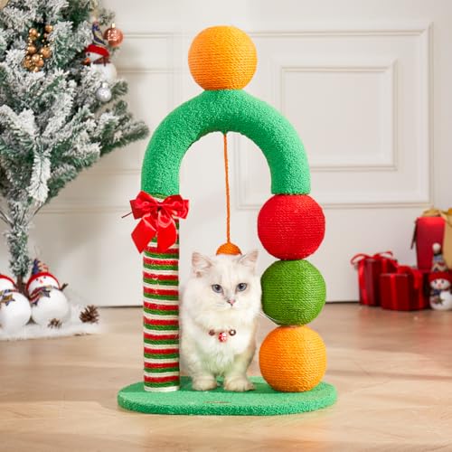 PawPalace Kratzbaum Weihnachten Zuckerstange Katzenkratzbaum Festliches Natursisal Design Katzenpfosten für Katzen und Kätzchen Einfache Montage Inklusive kostenloser Weihnachtskarte & baumelnder PawPalace Kratzbaum Weihnachten Zuckerstange Katzenkratzbaum Festliches Natursisal Design Katzenpfosten für Katzen und Kätzchen Einfache Montage Inklusive kostenloser Weihnachtskarte & baumelnder von PawPalace