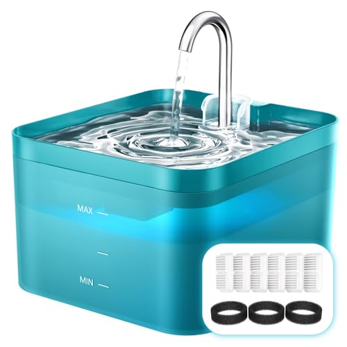 PawPoll Katzenbrunnen, 2,2L Trinkbrunnen für Katze, Super Leiser, Wasserhahn-Design Wasserbrunnen für Katzen mit LED und Aktivkohlefilter, Leicht zu Reinigen, 6 Filter + 3 Schaumstofffilter, Grün PawPoll Katzenbrunnen, 2,2L Trinkbrunnen für Katze, Super Leiser, Wasserhahn-Design Wasserbrunnen für Katzen mit LED und Aktivkohlefilter, Leicht zu Reinigen, 6 Filter + 3 Schaumstofffilter, Grün von PawPoll