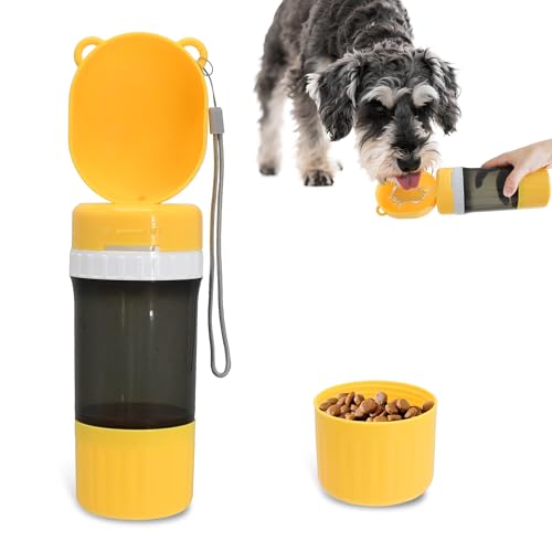PawSailor 2-in-1 Haustier Reise Wasserflasche & Futterbehälter - 400 Unzen Wasser + 170.1 g Futterspender, auslaufsichere tragbare Hundewasserflasche Schüssel für Spaziergänge, Wandern, Camping, Gelb PawSailor 2-in-1 Haustier Reise Wasserflasche & Futterbehälter - 400 Unzen Wasser + 170.1 g Futterspender, auslaufsichere tragbare Hundewasserflasche Schüssel für Spaziergänge, Wandern, Camping, Gelb von PawSailor