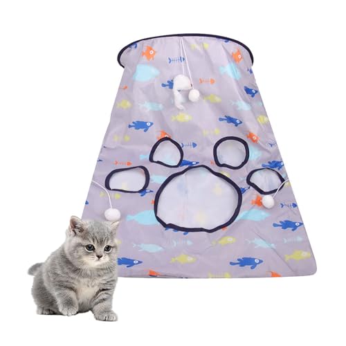 PawSailor Katzentunneltasche Kitty Faltbar Tunnel Spielzeug Knistersack Tasche Haustier Interaktives Katzenhöhle Spielzeug mit 1 Kleine Maus & 3 Spielzeugball Grau S PawSailor Katzentunneltasche Kitty Faltbar Tunnel Spielzeug Knistersack Tasche Haustier Interaktives Katzenhöhle Spielzeug mit 1 Kleine Maus & 3 Spielzeugball Grau S von PawSailor