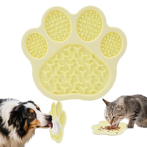 PawSailor Leckmatte für Hunde und Katzen, Silikon, langsamer Futternapf, Joghurt-Erdnussbutter, Futter-Leckerlis, Angstlinderung, spülmaschinenfest, Hellgelb PawSailor Leckmatte für Hunde und Katzen, Silikon, langsamer Futternapf, Joghurt-Erdnussbutter, Futter-Leckerlis, Angstlinderung, spülmaschinenfest, Hellgelb von PawSailor