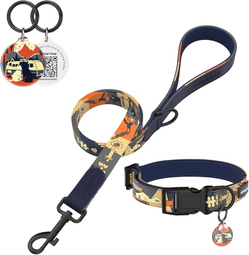 PawView Hundehalsband und Leine, Dunkelschwarz, Größe M PawView Hundehalsband und Leine, Dunkelschwarz, Größe M von PawView