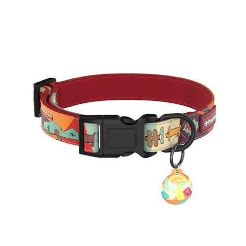 PawView Stilvolles und langlebiges Hundehalsband mit ID-Tag, verstellbares, weiches Neopren, gepolstertes Haustierhalsband, bequem und atmungsaktiv, leicht zu reinigen, Metall-D-Ring und PawView Stilvolles und langlebiges Hundehalsband mit ID-Tag, verstellbares, weiches Neopren, gepolstertes Haustierhalsband, bequem und atmungsaktiv, leicht zu reinigen, Metall-D-Ring und von PawView