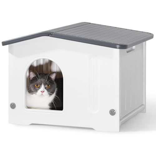 PawVogue Katzenhaus für den Außenbereich, groß, isoliert & wetterfest, HDPE-Kunststoff, Unterstand für Katzen, robust, einfache Montage, Grau PawVogue Katzenhaus für den Außenbereich, groß, isoliert & wetterfest, HDPE-Kunststoff, Unterstand für Katzen, robust, einfache Montage, Grau von PawVogue