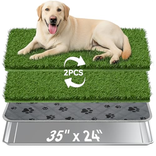 Große Hundetoilette Grasmatte mit Tablett, 90 x 60 cm Edelstahl Hundeklo mit 2 Wiederverwendbaren Kunstrasen, Waschbare Hunde Trainingsunterlage, Welpentoilette Hundetöpfchen für Balkon Indoor Outdoor Große Hundetoilette Grasmatte mit Tablett, 90 x 60 cm Edelstahl Hundeklo mit 2 Wiederverwendbaren Kunstrasen, Waschbare Hunde Trainingsunterlage, Welpentoilette Hundetöpfchen für Balkon Indoor Outdoor von Pawaboo