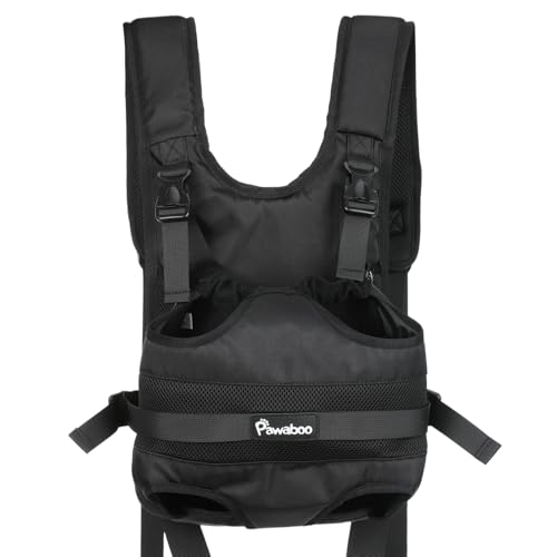 Pawaboo Haustier Rucksack Front Hund Tragetasche, Beinen heraus Rucksäcke Haustier, Verstellbar Hunderucksack für Klein Mittler Hunde Katzen für Reisen Wandern Radfahren Camping, M, Schwarz Pawaboo Haustier Rucksack Front Hund Tragetasche, Beinen heraus Rucksäcke Haustier, Verstellbar Hunderucksack für Klein Mittler Hunde Katzen für Reisen Wandern Radfahren Camping, M, Schwarz von Pawaboo