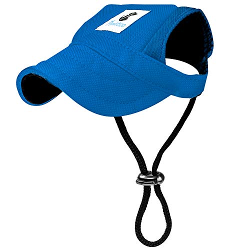 Pawaboo Hunde Baseballmütze, Basecap Verstellbar Sonnenschutz Hut Hundecap mit Ohrlöchern für Welpen Haustier, S, Blau von Pawaboo