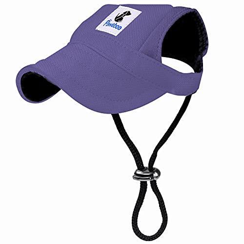 Pawaboo Hunde Baseballmütze, Basecap Verstellbar Sonnenschutz Hut Hundecap mit Ohrlöchern für Welpen Haustier - X-Groß, Lila von Pawaboo