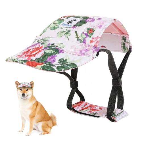 Pawaboo Hunde Baseballmütze, Hundemütze mit elastischen Ohrlöchern, Verstellbar Hundecap Sport Haustier Hut Sonnenschutz für kleine, mittelgroße & große Hunde, Hunde Outfits, M, Blume Pawaboo Hunde Baseballmütze, Hundemütze mit elastischen Ohrlöchern, Verstellbar Hundecap Sport Haustier Hut Sonnenschutz für kleine, mittelgroße & große Hunde, Hunde Outfits, M, Blume von Pawaboo