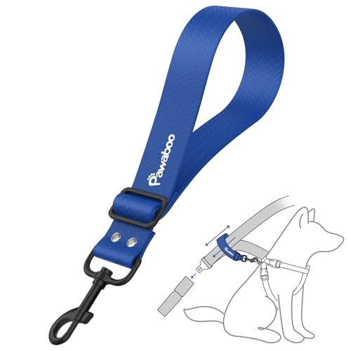 Pawaboo Hunde Sicherheitsgurt, Hunde Anschnallgurt mit Verstellbarem Riemen und Haken Universeller Hundeanschnaller für Auto, Gewebter Nylongürtel und PVC Gehäuse Hundegurt fürs Auto, 20 Zoll, Blau Pawaboo Hunde Sicherheitsgurt, Hunde Anschnallgurt mit Verstellbarem Riemen und Haken Universeller Hundeanschnaller für Auto, Gewebter Nylongürtel und PVC Gehäuse Hundegurt fürs Auto, 20 Zoll, Blau von Pawaboo