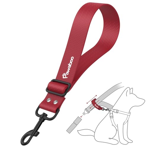 Pawaboo Hunde Sicherheitsgurt, Hunde Anschnallgurt mit Verstellbarem Riemen und Haken Universeller Hundeanschnaller für Auto, Gewebter Nylongürtel und PVC Gehäuse Hundegurt fürs Auto, 20 Zoll, Rot Pawaboo Hunde Sicherheitsgurt, Hunde Anschnallgurt mit Verstellbarem Riemen und Haken Universeller Hundeanschnaller für Auto, Gewebter Nylongürtel und PVC Gehäuse Hundegurt fürs Auto, 20 Zoll, Rot von Pawaboo