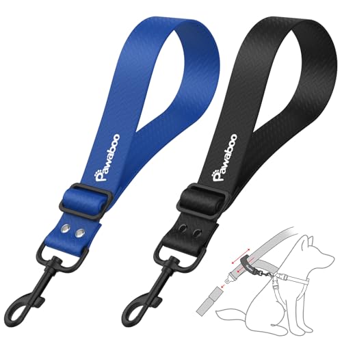 Pawaboo Hunde Sicherheitsgurt, Hunde Anschnallgurt mit Verstellbarem Riemen und Haken Universeller Hundeanschnaller für Auto, Nylongürtel und PVC Gehäuse Hundegurt, 20 Zoll, 2 Pack, Blau + Schwarz Pawaboo Hunde Sicherheitsgurt, Hunde Anschnallgurt mit Verstellbarem Riemen und Haken Universeller Hundeanschnaller für Auto, Nylongürtel und PVC Gehäuse Hundegurt, 20 Zoll, 2 Pack, Blau + Schwarz von Pawaboo