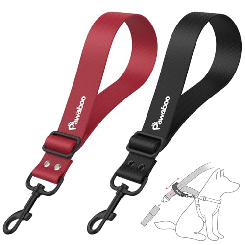 Pawaboo Hunde Sicherheitsgurt, Hunde Anschnallgurt mit Verstellbarem Riemen und Haken Universeller Hundeanschnaller für Auto, Nylongürtel und PVC Gehäuse Hundegurt, 20 Zoll, 2 Pack, Rot + Schwarz Pawaboo Hunde Sicherheitsgurt, Hunde Anschnallgurt mit Verstellbarem Riemen und Haken Universeller Hundeanschnaller für Auto, Nylongürtel und PVC Gehäuse Hundegurt, 20 Zoll, 2 Pack, Rot + Schwarz von Pawaboo