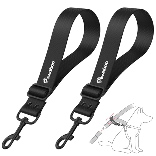 Pawaboo Hunde Sicherheitsgurt, Hunde Anschnallgurt mit Verstellbarem Riemen und Haken Universeller Hundeanschnaller für Auto, Nylongürtel und PVC Gehäuse Hundegurt, 20 Zoll, 2 Pack, Schwarz Pawaboo Hunde Sicherheitsgurt, Hunde Anschnallgurt mit Verstellbarem Riemen und Haken Universeller Hundeanschnaller für Auto, Nylongürtel und PVC Gehäuse Hundegurt, 20 Zoll, 2 Pack, Schwarz von Pawaboo