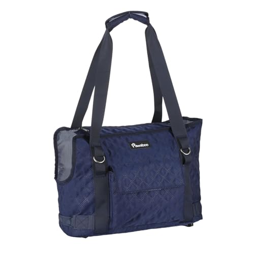 Pawaboo Hundetasche Tragetasche für Kleine Hunde mit Tasche, Hunde und Welpen Tragetasche Träger, Hundetransporter Weich Seiten für Welpe Katze Kaninchen, Welpentragetasche unter 11 LBS, Marineblau von Pawaboo