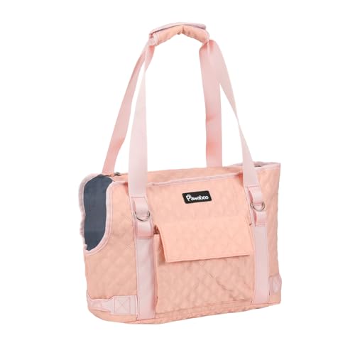 Pawaboo Hundetasche Tragetasche für Kleine Hunde mit Tasche, Leichte Hunde und Welpen Tragetasche Träger, Hundetransporter Weich Seiten für Welpe Katze Kaninchen, Welpentragetasche unter 11 LBS, Rosa von Pawaboo
