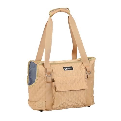 Pawaboo Hundetasche Tragetasche für Kleine Hunde mit Tasche, Leichte Hunde und Welpen Tragetasche Träger, Hundetransporter Weich Seiten für Welpe Katze Kaninchen, Welpentragetasche unter 11 LBS, Khaki von Pawaboo