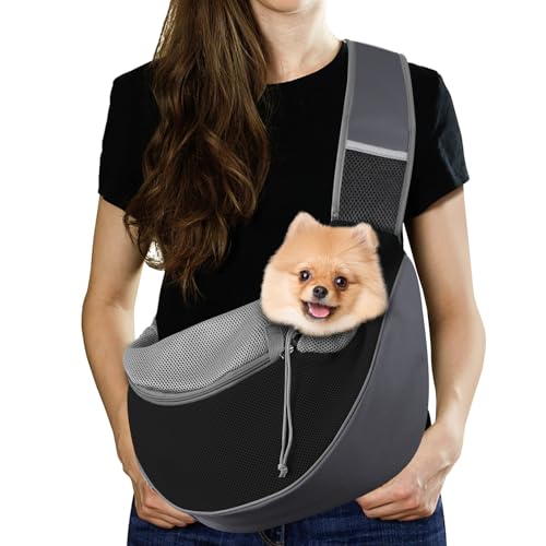 Pawaboo Hundetragetasche, Hundetasche, Verstellbare Tragetasche Hund, Haustier Umhängetasche Transporttasche für Haustiere, Hunde Tragetaschen Tragetücher für Outdoor Reisen - L, Dunkelgrau + Schwarz Pawaboo Hundetragetasche, Hundetasche, Verstellbare Tragetasche Hund, Haustier Umhängetasche Transporttasche für Haustiere, Hunde Tragetaschen Tragetücher für Outdoor Reisen - L, Dunkelgrau + Schwarz von Pawaboo