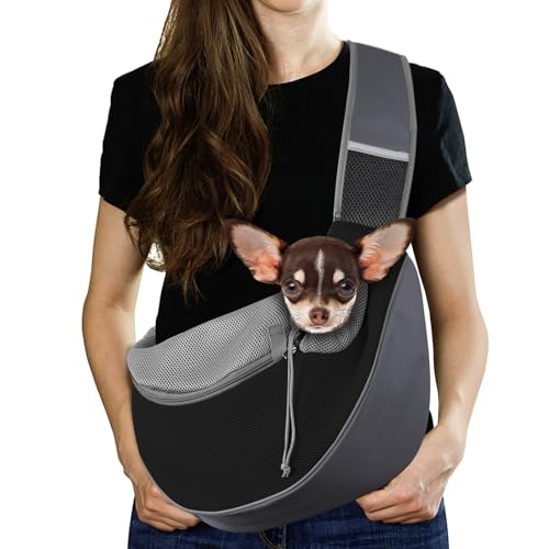 Pawaboo Hundetragetasche, Hundetasche, Verstellbare Tragetasche Hund, Haustier Umhängetasche Transporttasche für Haustiere, Hunde Tragetaschen Tragetücher für Outdoor Reisen - M, Dunkelgrau + Schwarz Pawaboo Hundetragetasche, Hundetasche, Verstellbare Tragetasche Hund, Haustier Umhängetasche Transporttasche für Haustiere, Hunde Tragetaschen Tragetücher für Outdoor Reisen - M, Dunkelgrau + Schwarz von Pawaboo