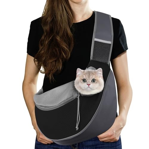 Pawaboo Hundetragetasche, Hundetasche, Verstellbare Tragetasche Hund, Haustier Umhängetasche Transporttasche für Haustiere, Hunde Tragetaschen Tragetücher für Outdoor Reisen - S, Dunkelgrau + Schwarz Pawaboo Hundetragetasche, Hundetasche, Verstellbare Tragetasche Hund, Haustier Umhängetasche Transporttasche für Haustiere, Hunde Tragetaschen Tragetücher für Outdoor Reisen - S, Dunkelgrau + Schwarz von Pawaboo