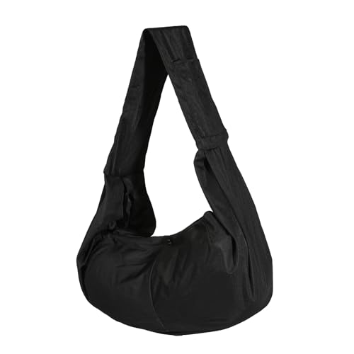 Pawaboo Hundetragetasche Welpen, Tragbare Transporttasche für Hunde Bis zu 12 lbs, Tragetuch Hunde Katzen, Outdoor Hund Tragetuch Haustiere Umhängetasche für Klein Hund Katze, Schwarz von Pawaboo