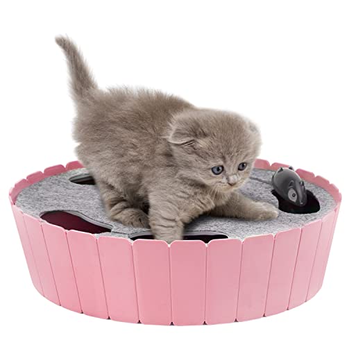 Pawaboo Interaktives Spielzeug mit Laufender Maus, Elektronisches Katzenspielzeug mit Automatischer Bewegung, Pop und Verstecken Spielen, Katzenspielzeug mit Jagdmaus, Rosa Pawaboo Interaktives Spielzeug mit Laufender Maus, Elektronisches Katzenspielzeug mit Automatischer Bewegung, Pop und Verstecken Spielen, Katzenspielzeug mit Jagdmaus, Rosa von Pawaboo
