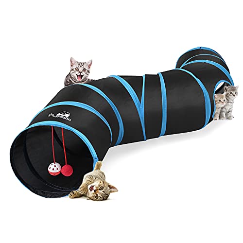 Pawaboo Katzenspielzeug, S Förmiger Katzentunne mit Ball und Glocken Faltbar Rascheltunnel Katze Katzentunnel für Hunde Welpeln Kaninchen und Kleintiere Haustier, Schwarz und Himmelblau Pawaboo Katzenspielzeug, S Förmiger Katzentunne mit Ball und Glocken Faltbar Rascheltunnel Katze Katzentunnel für Hunde Welpeln Kaninchen und Kleintiere Haustier, Schwarz und Himmelblau von Pawaboo