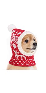 Pawaboo Weihnachtsmütze für Hunde, Lustige Gestrickte Weihnachtsmütze mit Bommel, Gehäkelte Snood-Wintermütze mit Ohrenklappen, Halswärmer-Kapuze für Mittelgroße Hunde, S, Weihnachtshirsch Rot Pawaboo Weihnachtsmütze für Hunde, Lustige Gestrickte Weihnachtsmütze mit Bommel, Gehäkelte Snood-Wintermütze mit Ohrenklappen, Halswärmer-Kapuze für Mittelgroße Hunde, S, Weihnachtshirsch Rot von Pawaboo