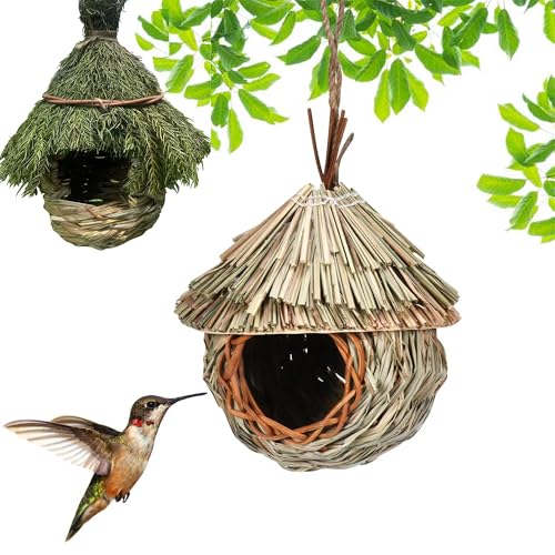 Pawcean Vogelnest, Material für den Innen- und Außenbereich, Kolibri-Nest, Haus-Design, Geflügel-Geschenke für Kanarienvögel, Amseln, Kolibri, 2 Stück von Pawcean