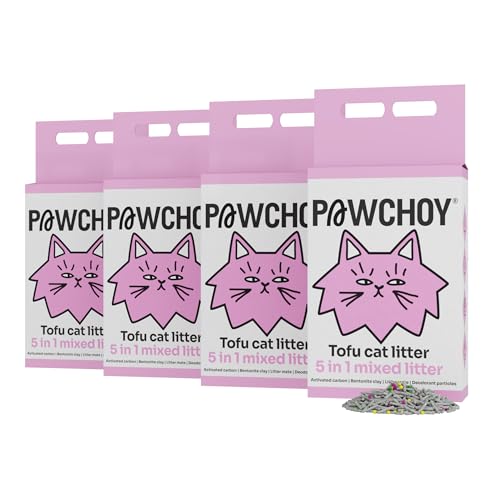 PAWCHOY 5-in-1 gemischtes Katzenstreu, klumpend, spülbar, ultra saugfähig und schnell trocknend, 100% natürlich, staubfrei, geringe Spurhaltung, mit Aktivkohle für hervorragende Geruchskontrolle (4 PAWCHOY 5-in-1 gemischtes Katzenstreu, klumpend, spülbar, ultra saugfähig und schnell trocknend, 100% natürlich, staubfrei, geringe Spurhaltung, mit Aktivkohle für hervorragende Geruchskontrolle (4 von Pawchoy