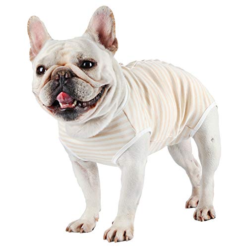 Pawcomon Hundewindeln Sanitär Höschen Recovery Anzug Medizinische chirurgische Kleidung postoperative Hemd Oestrus Wear für männliche und weibliche Hunde Gelb L von Pawcomon