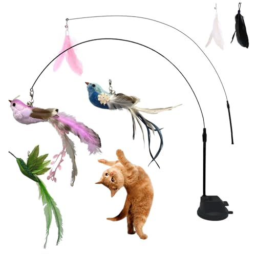 Pawdea 9 x Katzenspielzeug mit Federstab, lustiges interaktives Katzenfederspielzeug für Kätzchen oder Katzen im Innenbereich Pawdea 9 x Katzenspielzeug mit Federstab, lustiges interaktives Katzenfederspielzeug für Kätzchen oder Katzen im Innenbereich von Pawdea